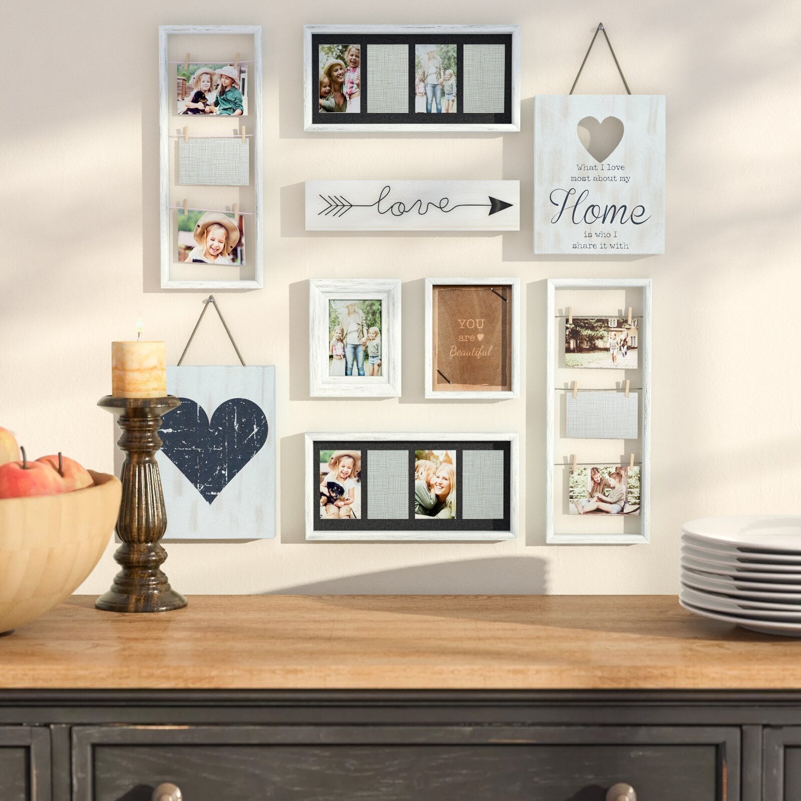 Rustic Style Wall Collage Frame