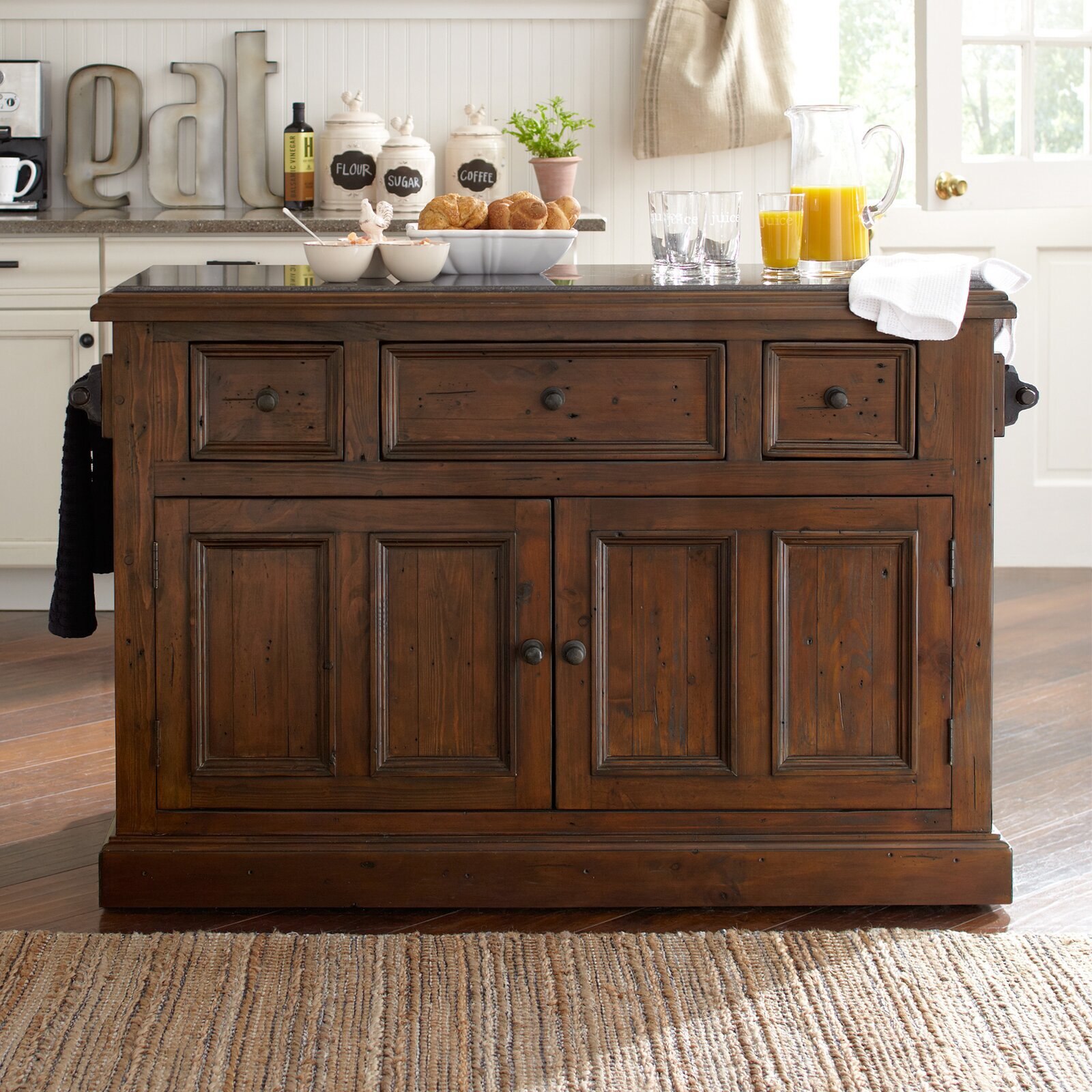 Rustic Wood Kitchen Island 