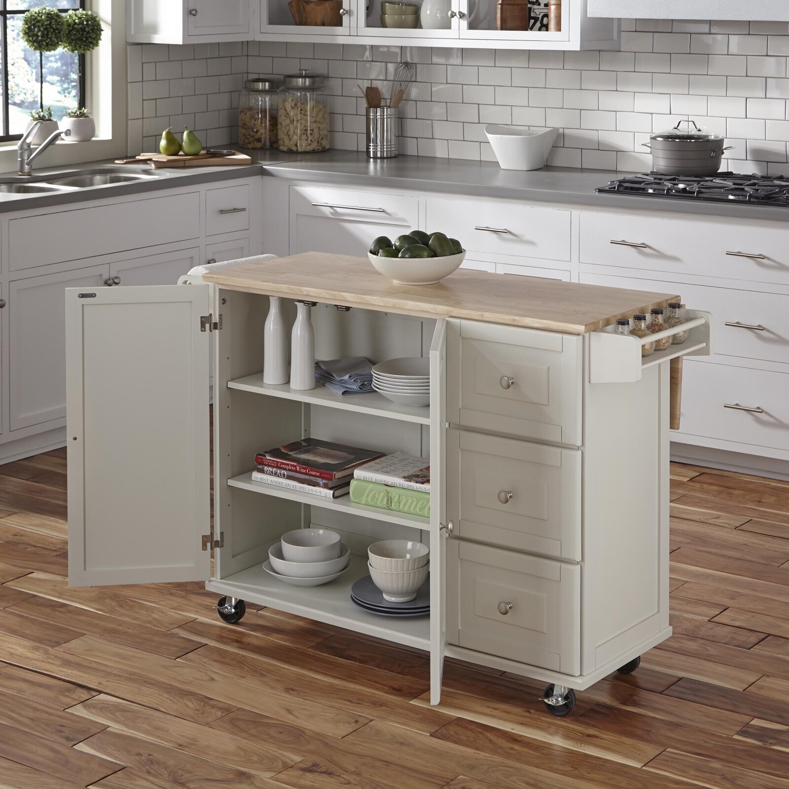 Scandinavian Styled Moveable Kitchen Island