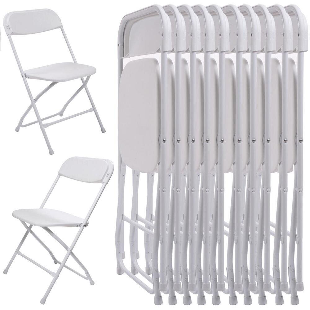 Set of 10 folding dining chairs