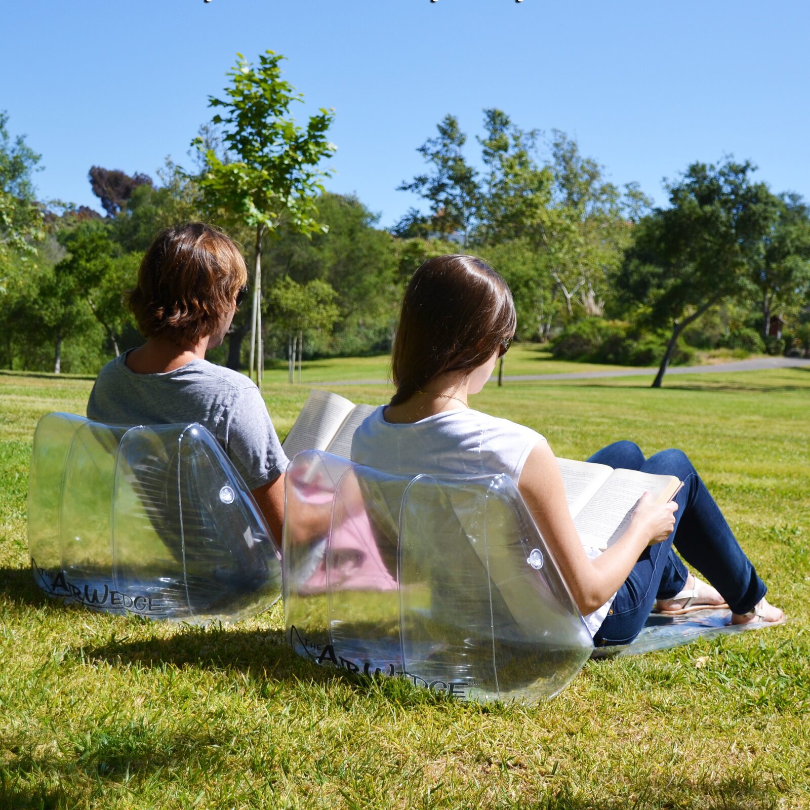 Set of two inflatable chairs for the beach