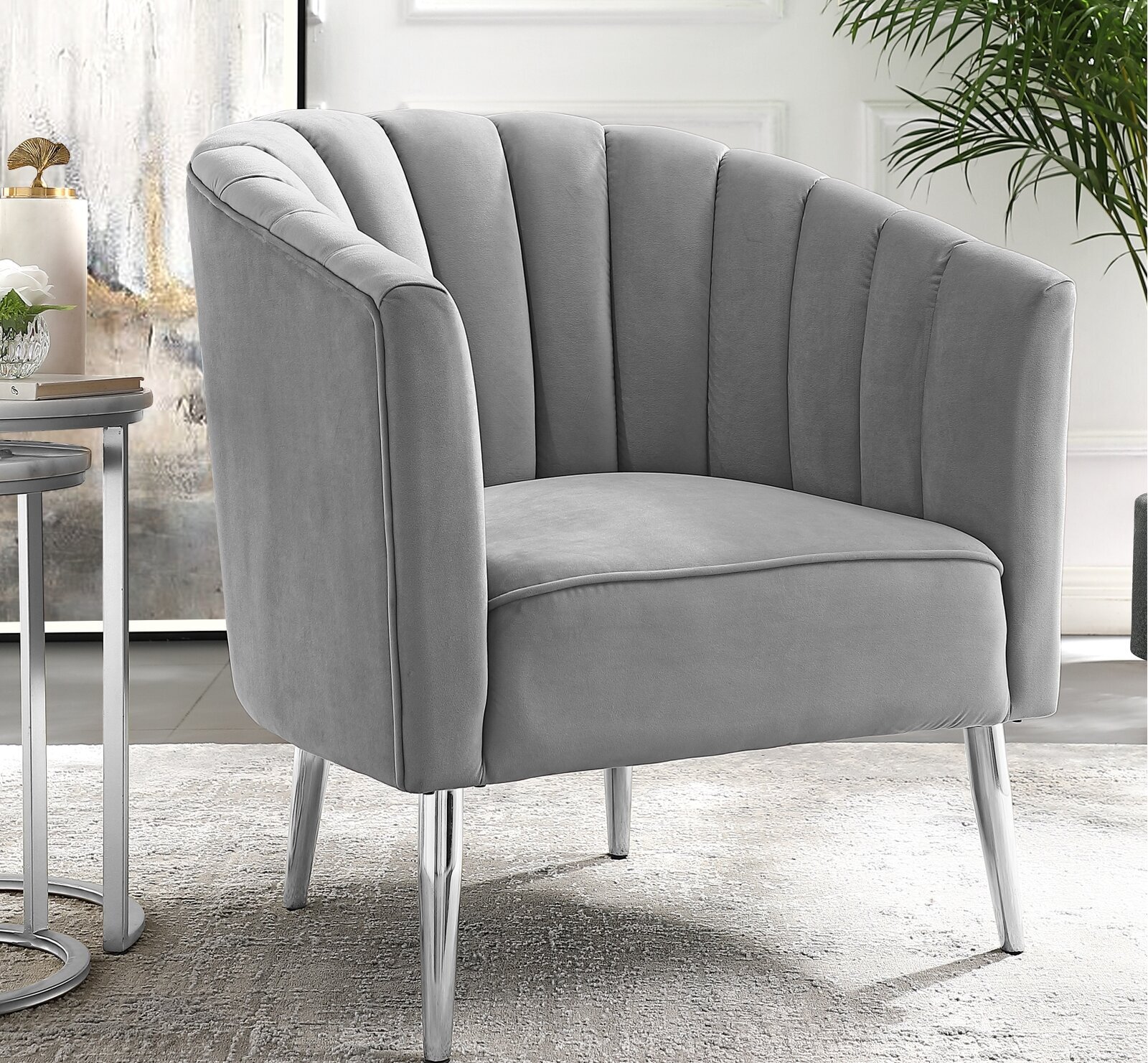 Silver Leg Deco Lounge Chair