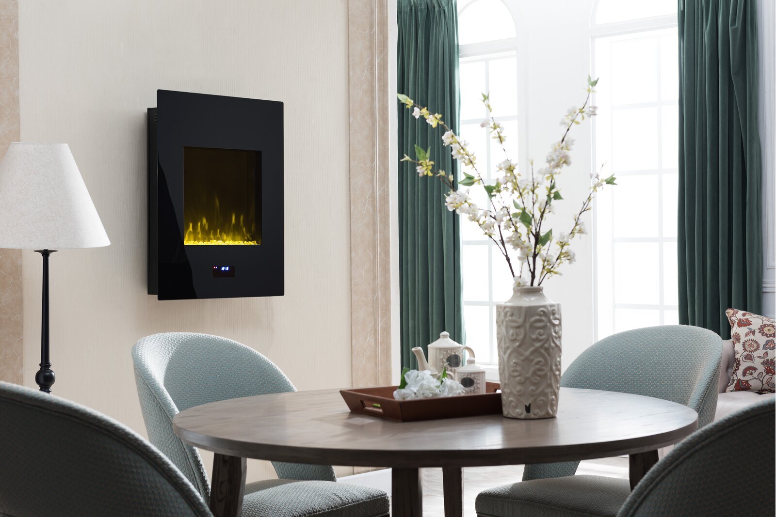 Sleek Wall Mounted Electric Fireplace