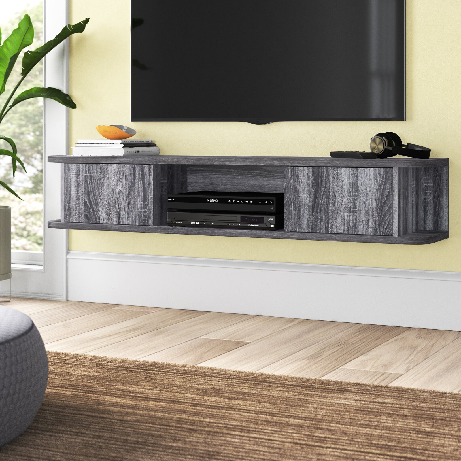Sliding Door Floating Shelves for Tv Components