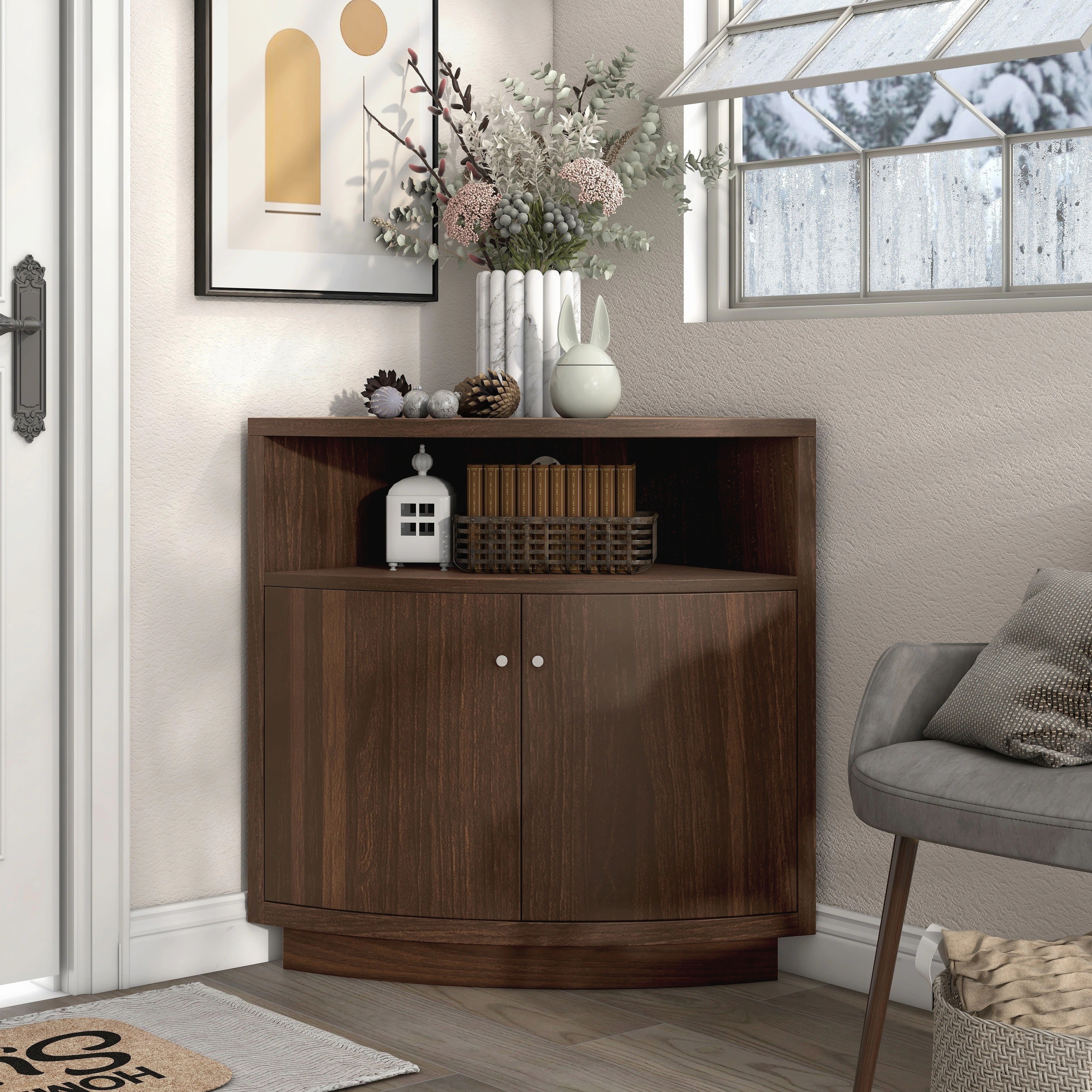 Small whiskey cabinet that can fit in a corner of your room