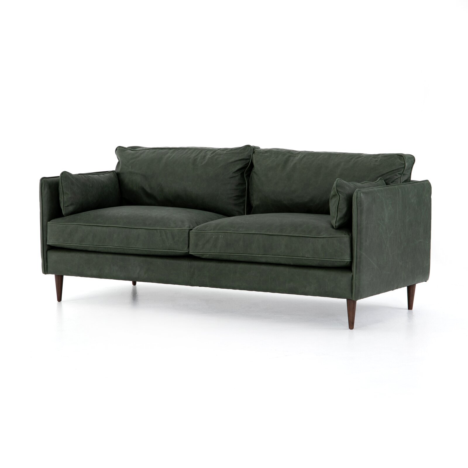 Square Arm Leather Sofa