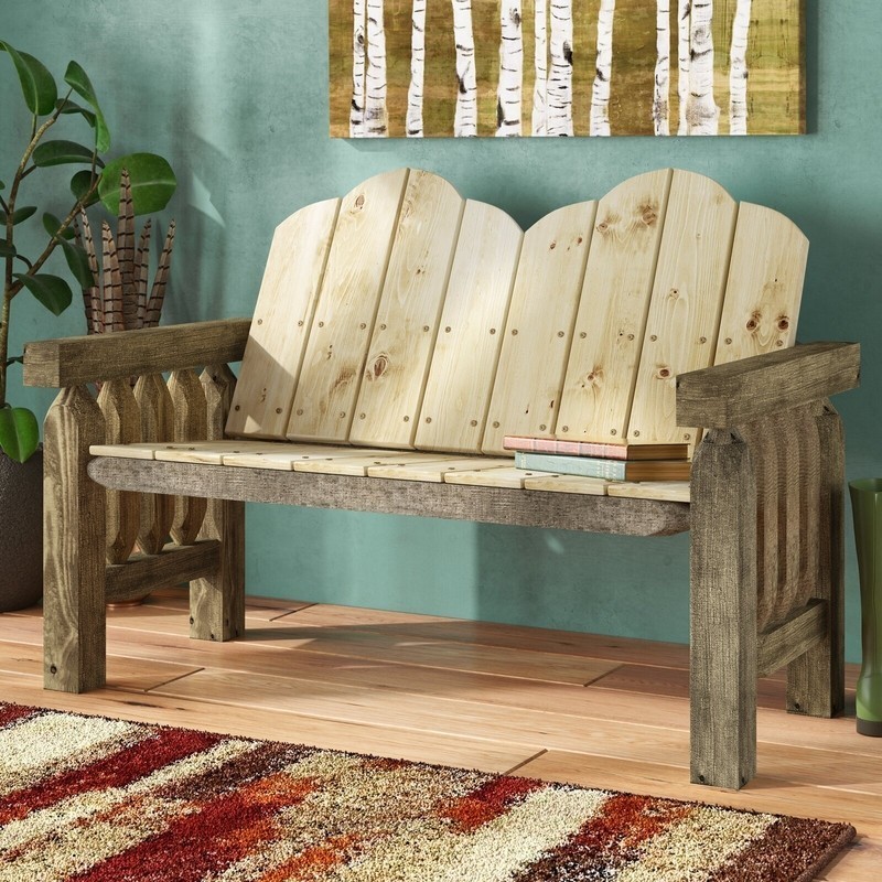 Stained Log Bench for Two