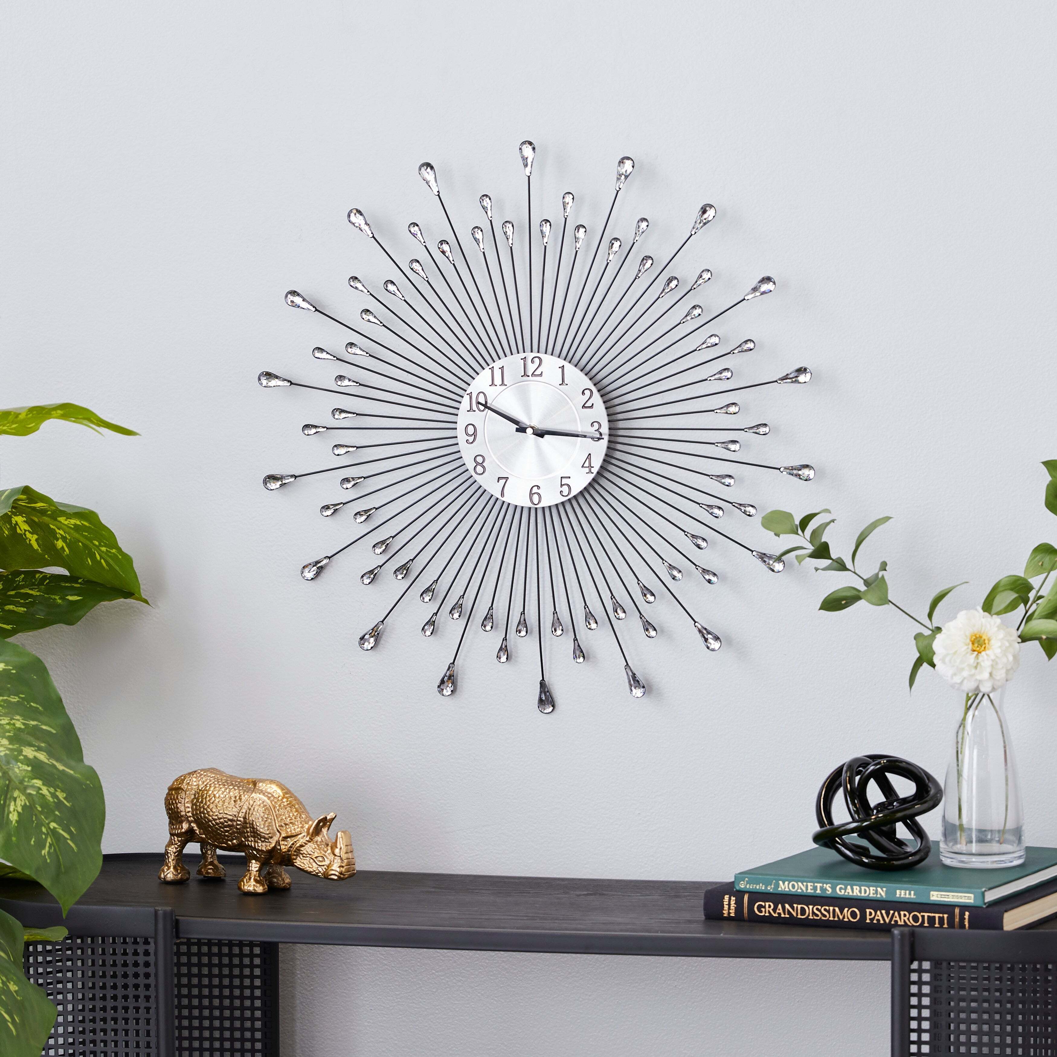 Starburst Art Deco huge clock for wall