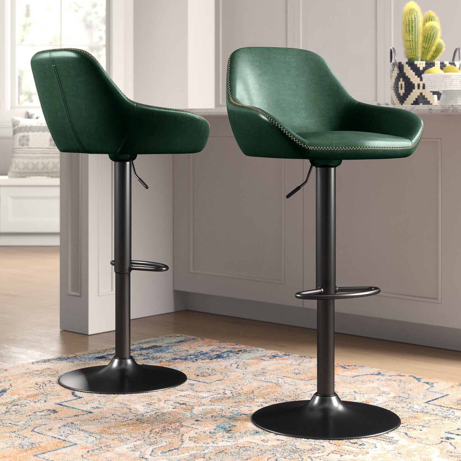 Leather Swivel Bar Stools
