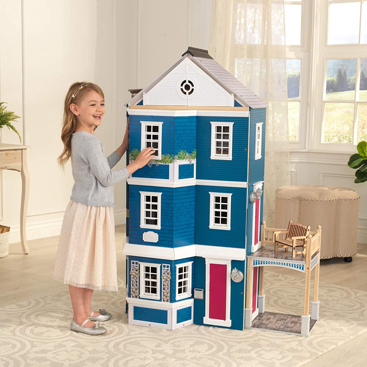 Stylish Expansive Large Wooden Dollhouse