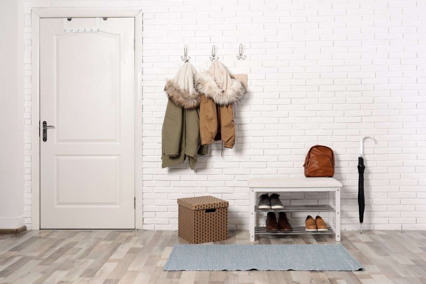 stylish hallway interior shoe rack hanging