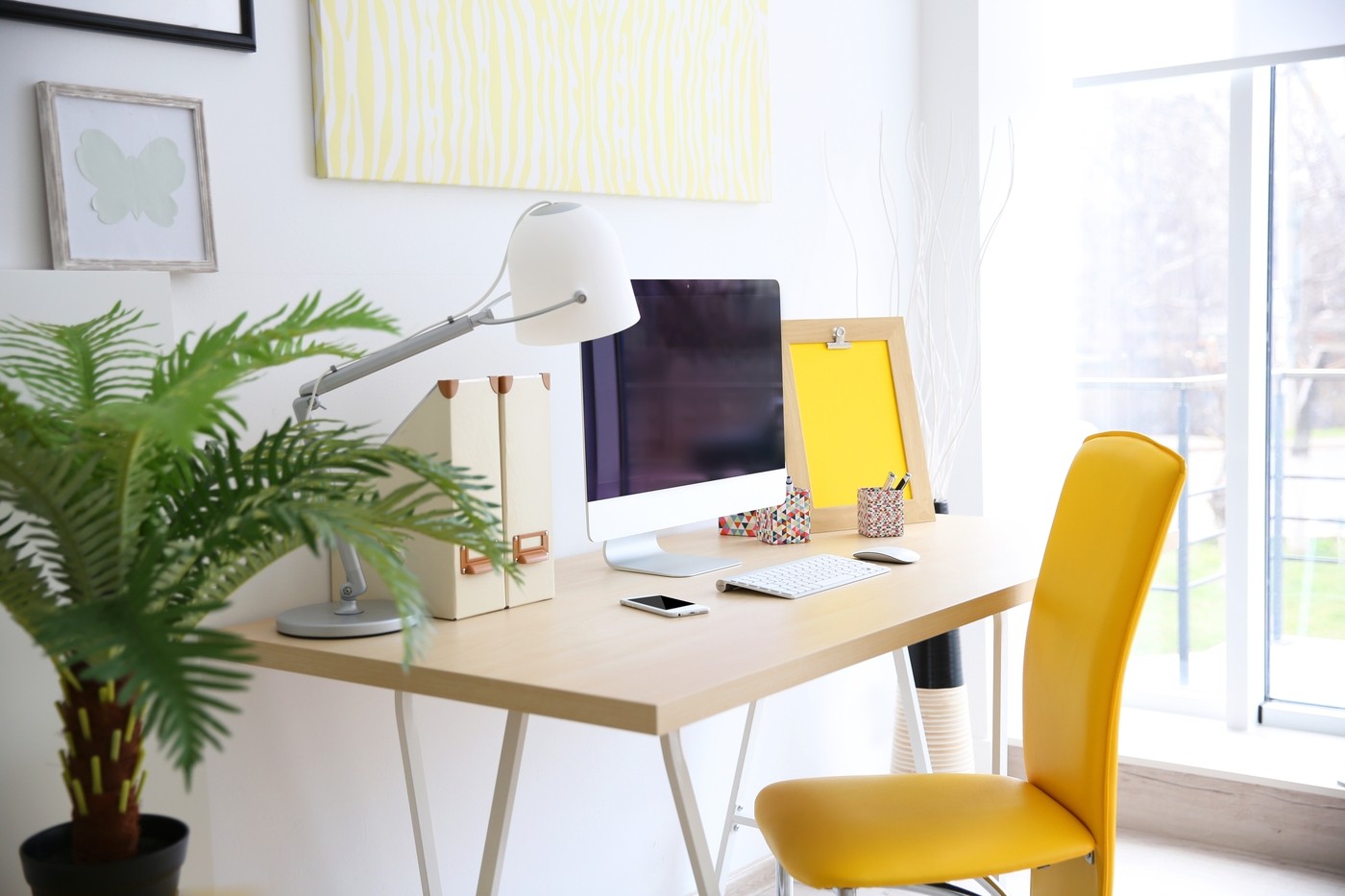 stylish workplace computer home