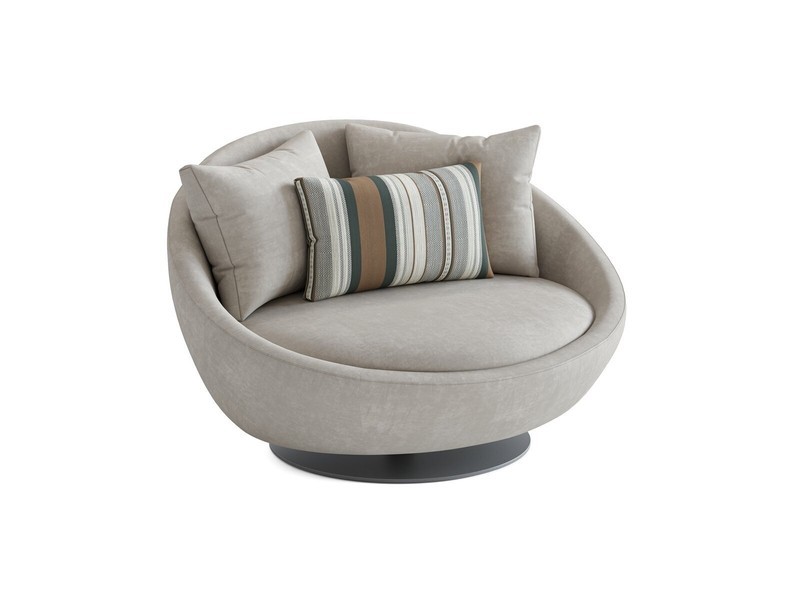 Swivel cuddle chair with a retro feel