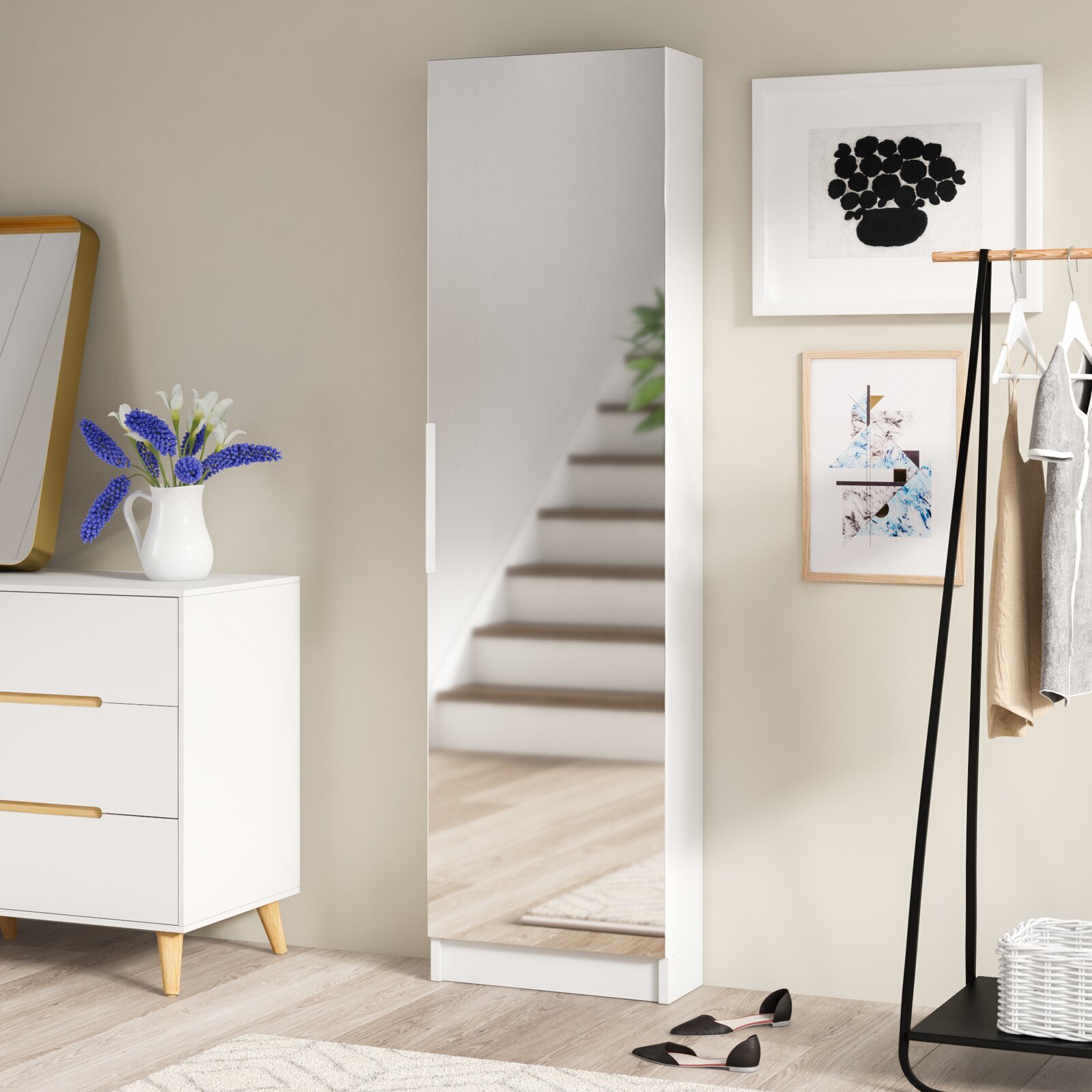 Slim Narrow Shoe Cabinets For Hallway