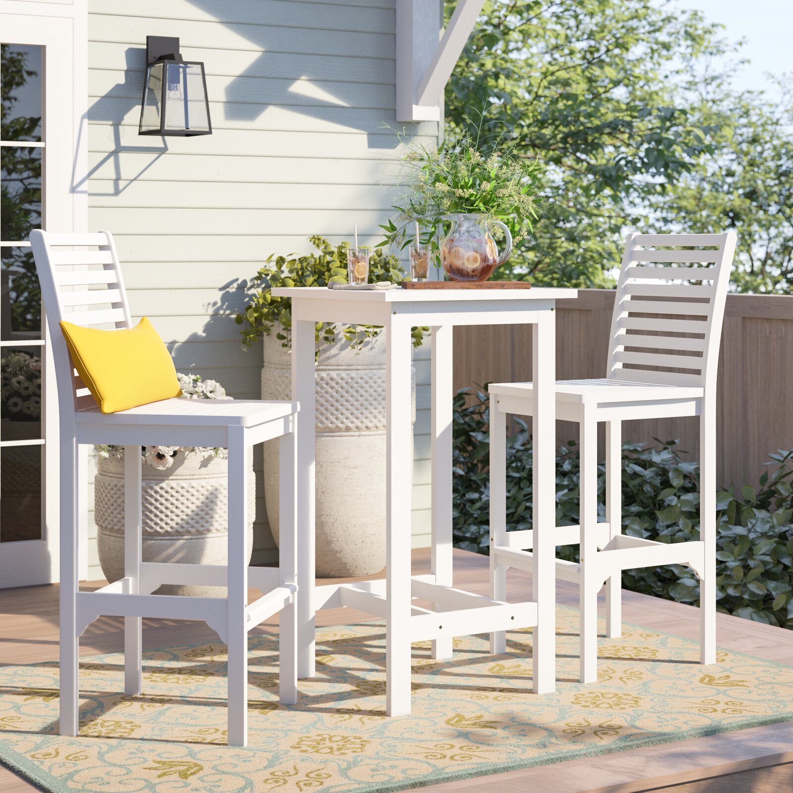Tall White Beach Pub Table Top