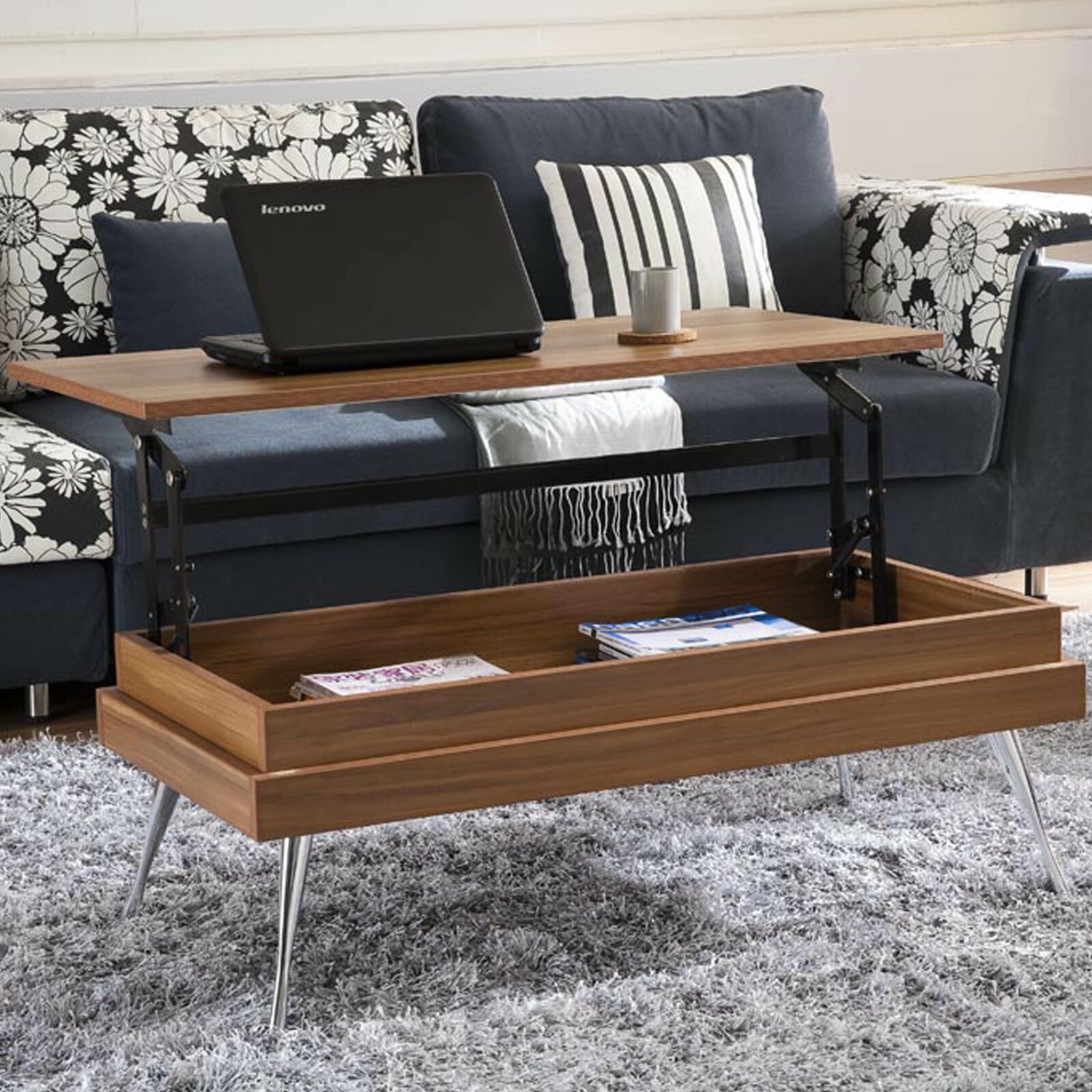 The mid century modern stacked wood table with metal legs you’ve been waiting for