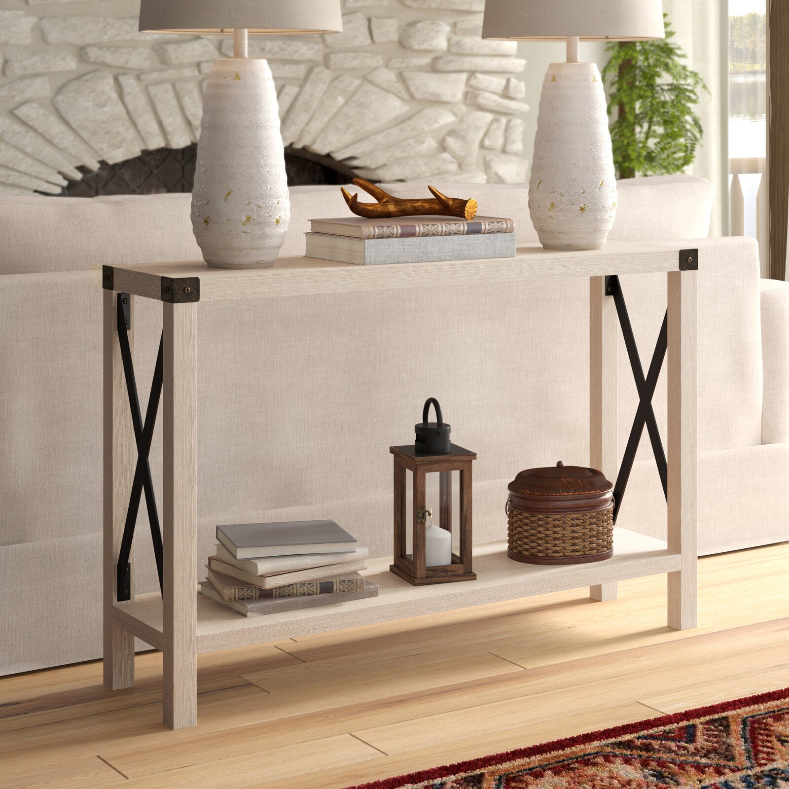 Traditional narrow sofa table