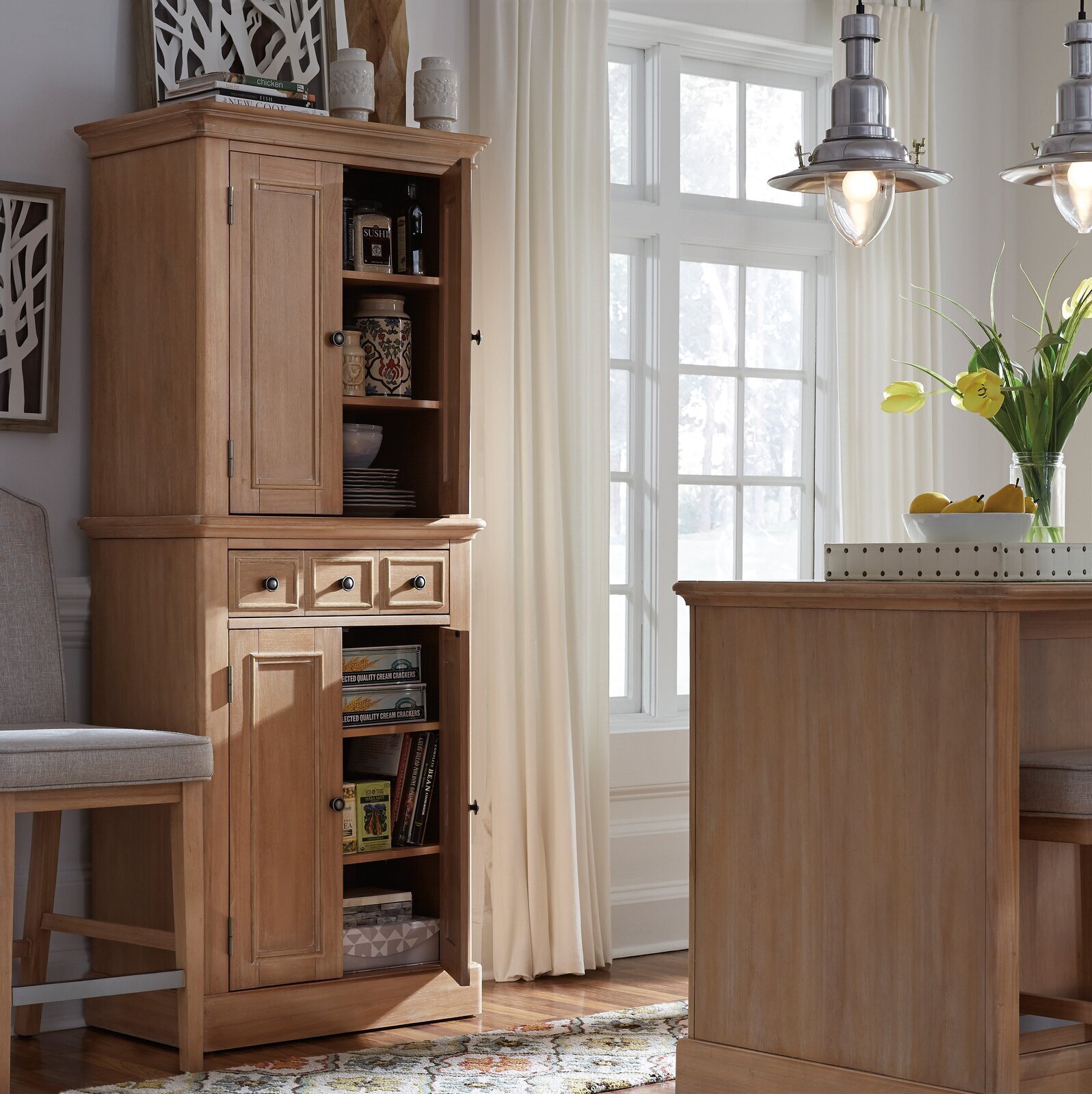 Traditional Solid Wood Freestanding Pantry Cabinet