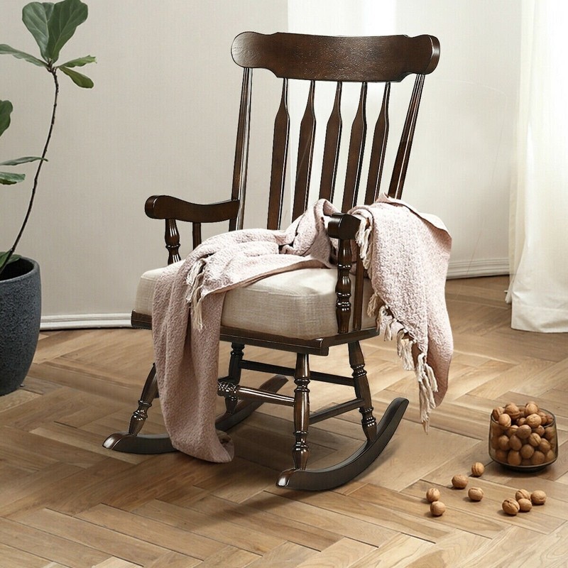 Traditional Tall Back Vintage Rocking Chair