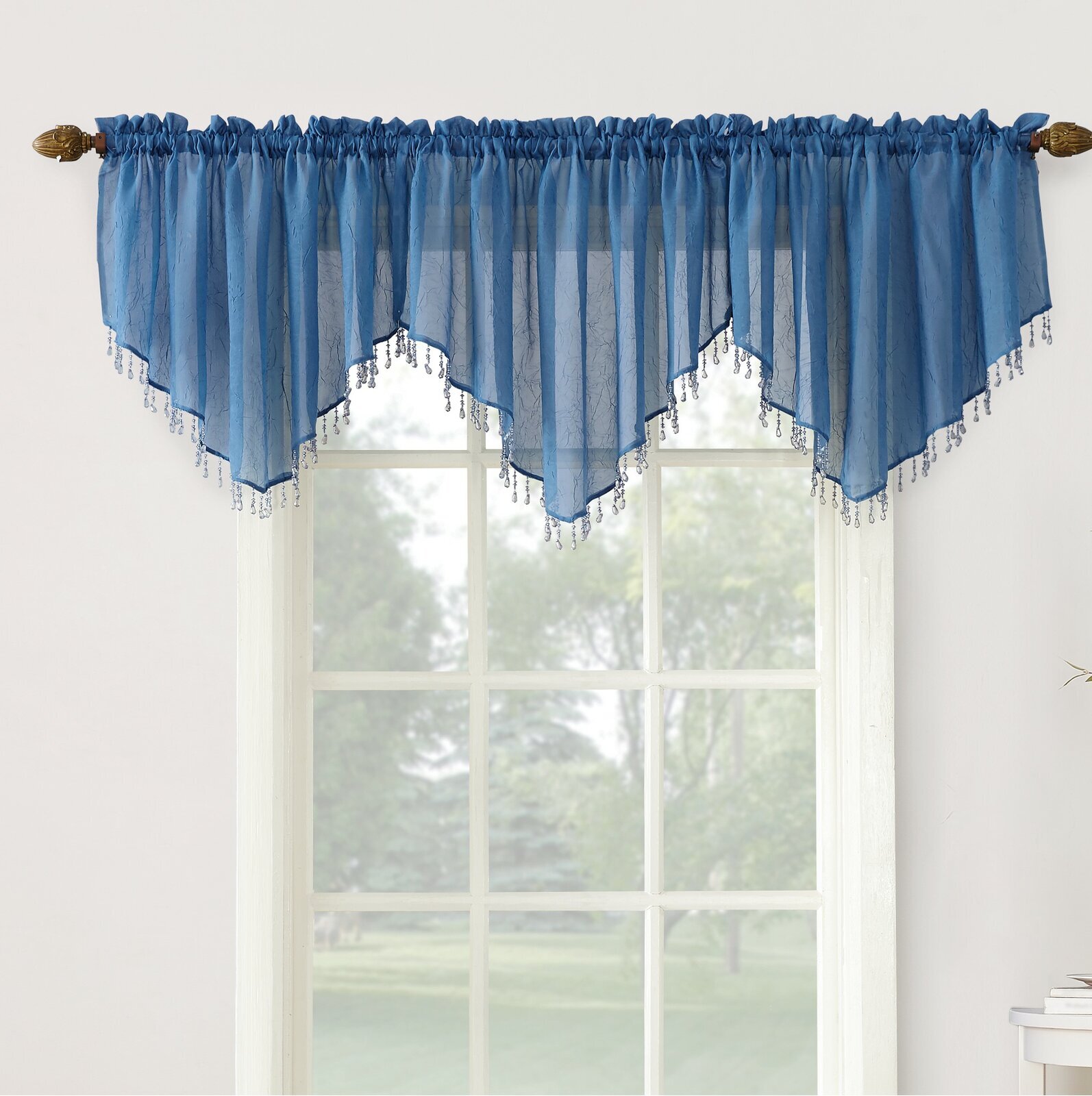Traditional valance bathroom window curtains