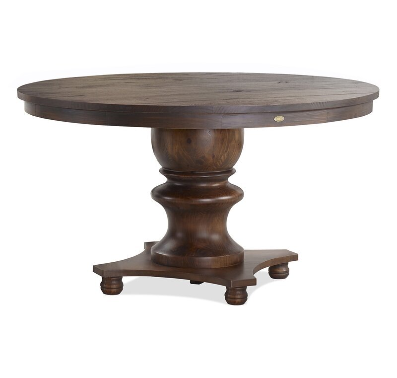 Traditional wooden large round dining table that seats 8