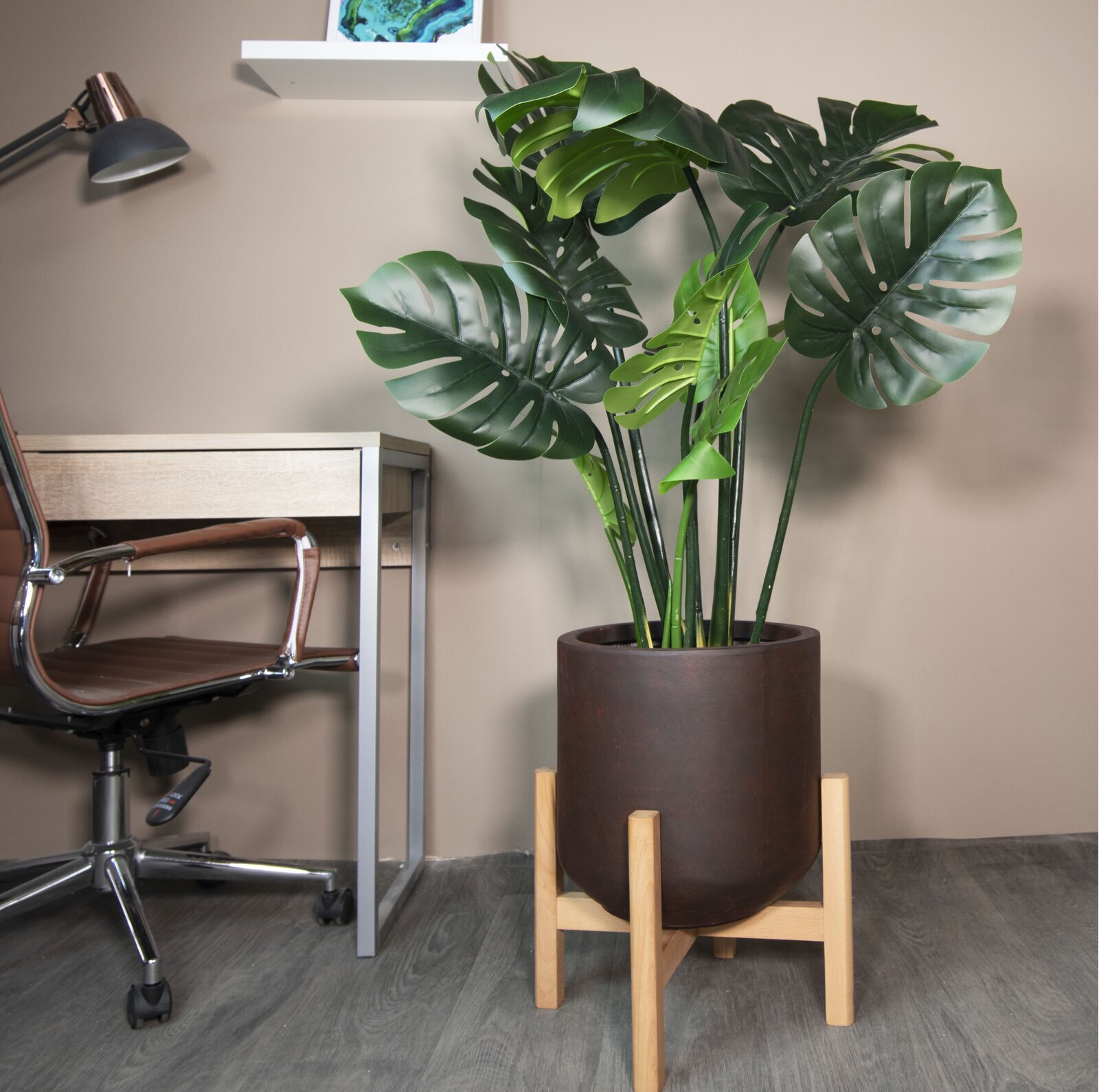 Trendy mid century modern extra large indoor planters