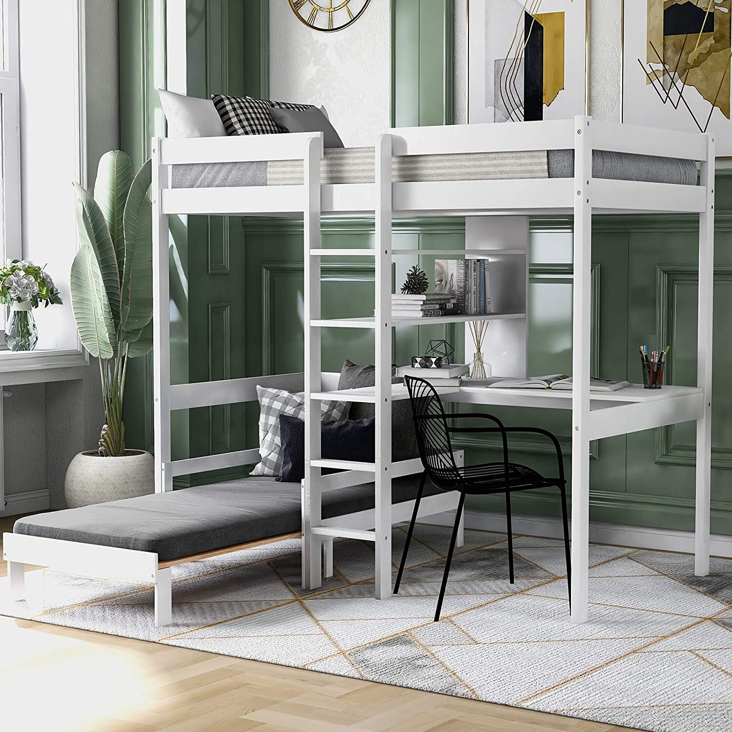 Twin Bunk Bed with Desk