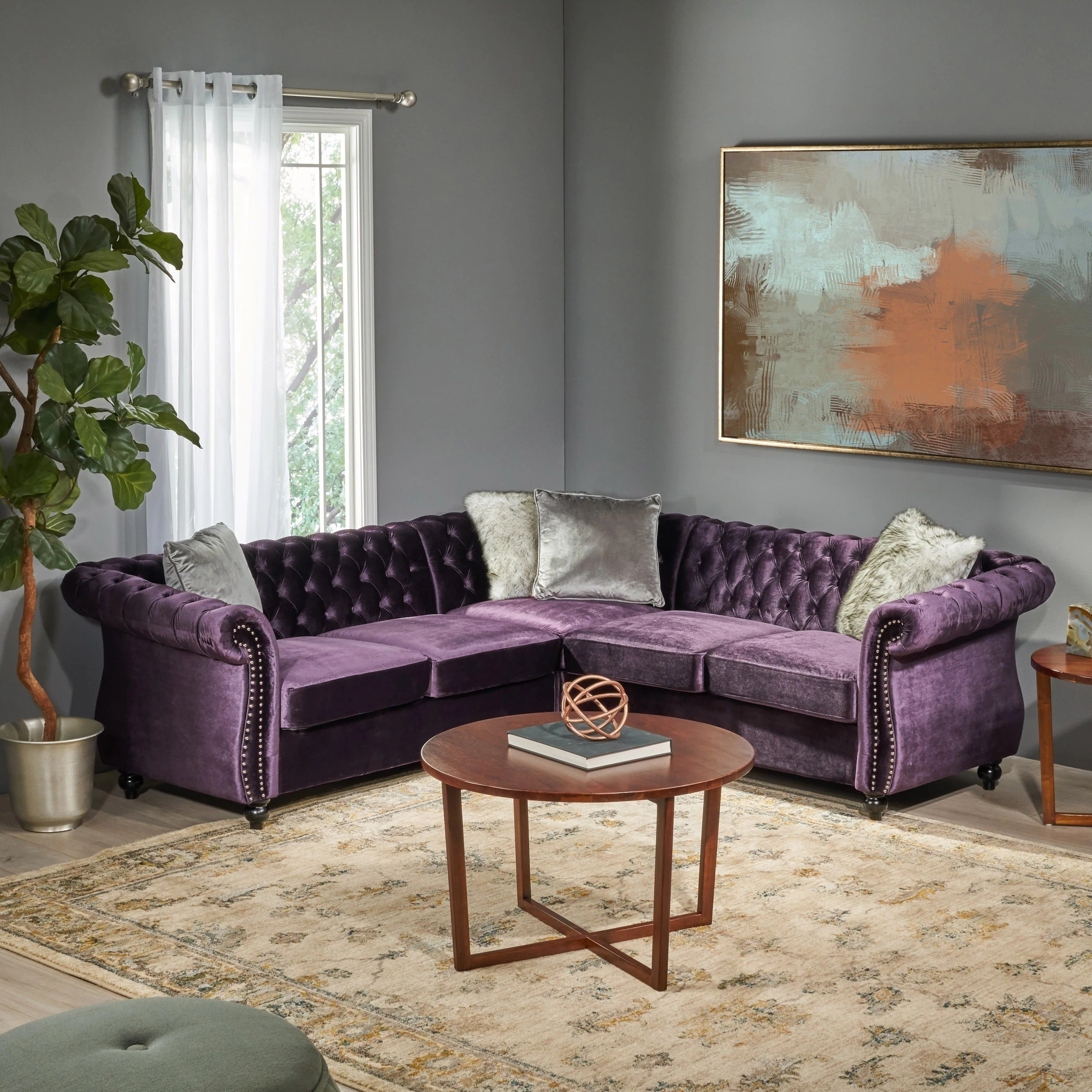 Velvet Tufted Chesterfield Sofa