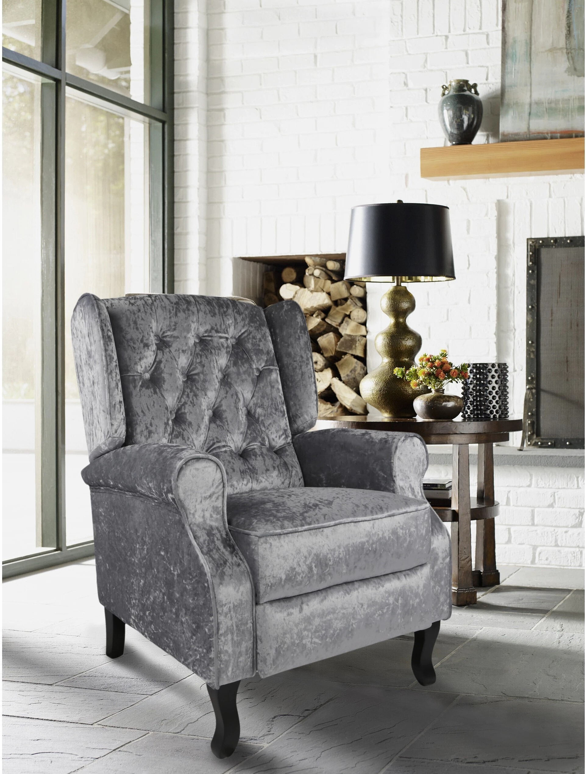 Vintage Velvet Reclining Chair