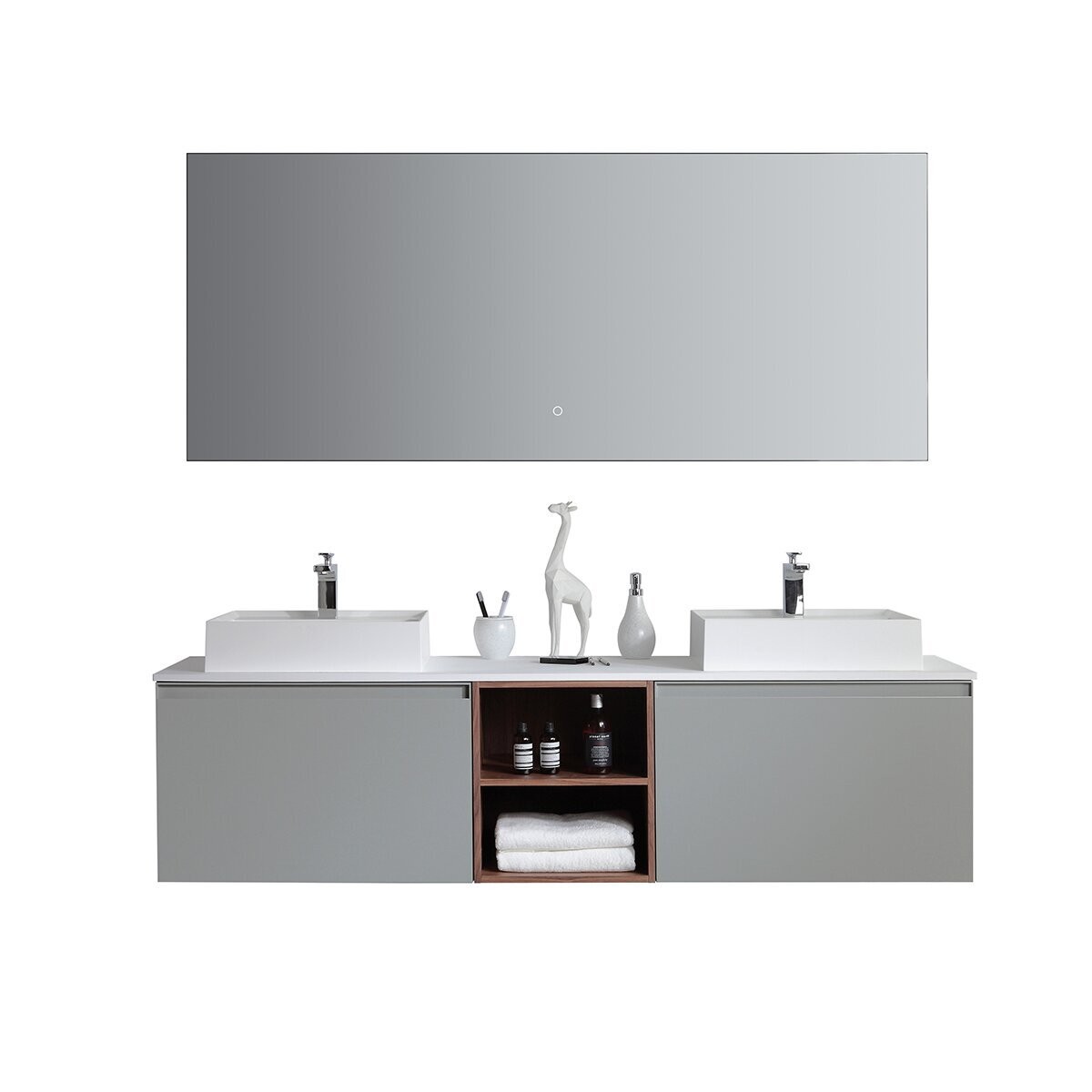 72 Double Sink Vanity With Makeup Area
