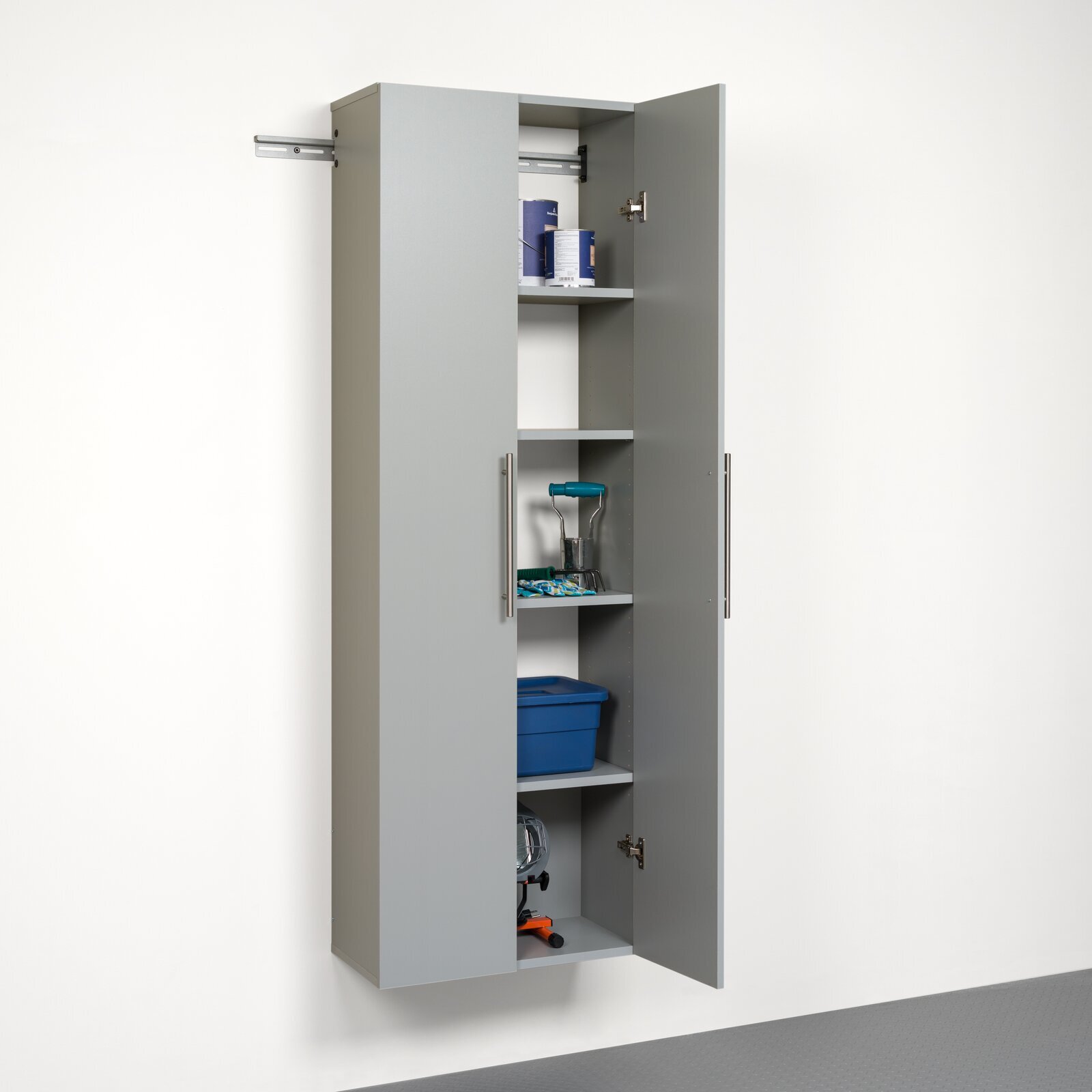 Wall mounted Slim Storage Cabinet With Doors