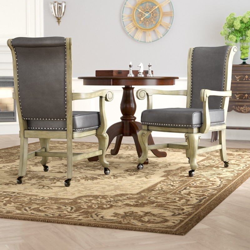 Wheeled dining chairs with arms