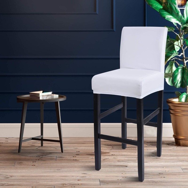 White bar stool cover seats