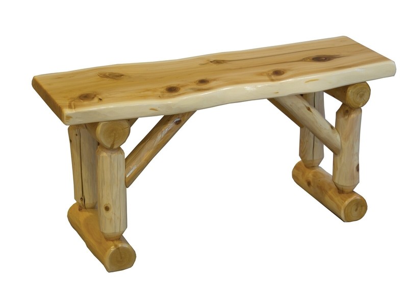 White Cedar Log Bench for Fire Pit