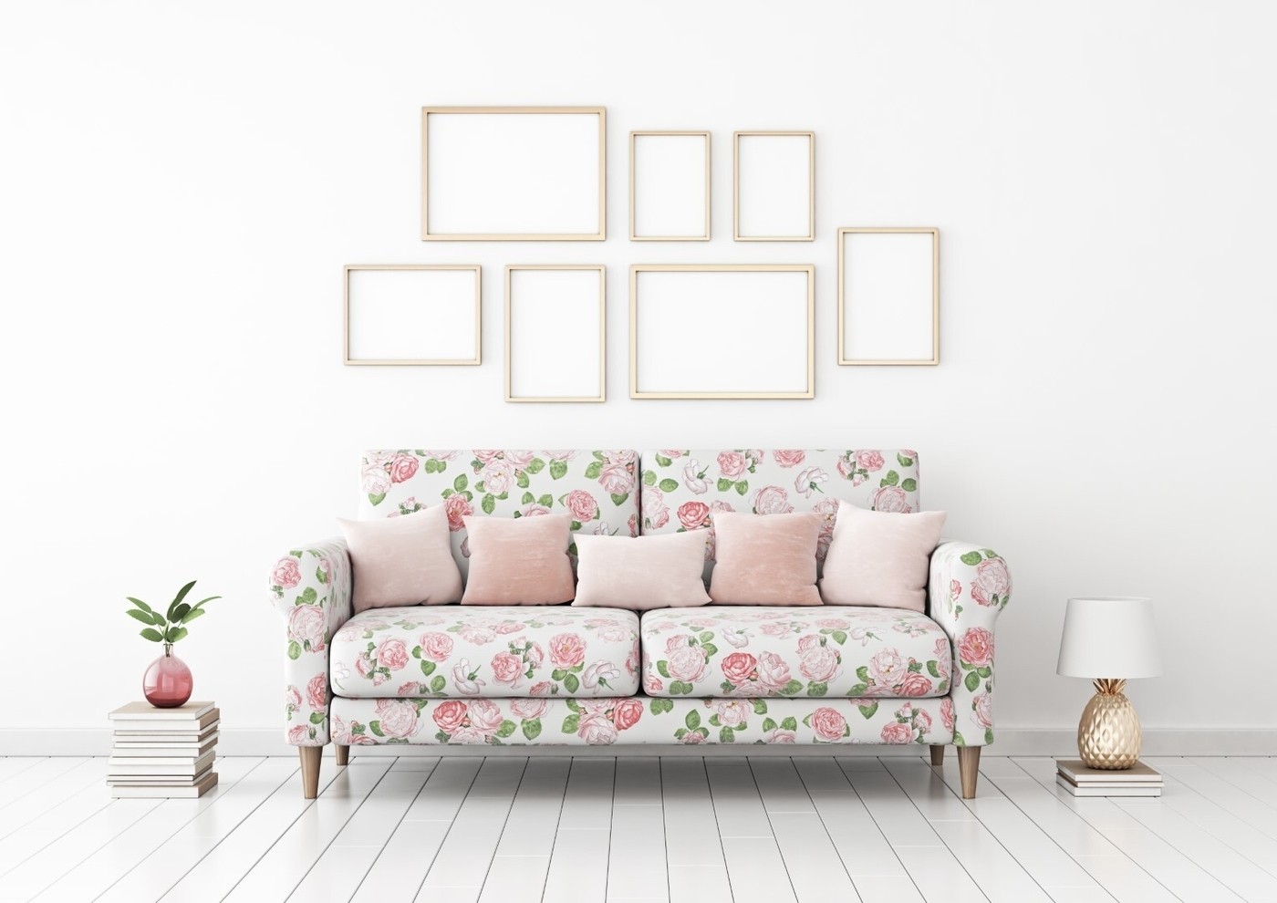 White wall in living room