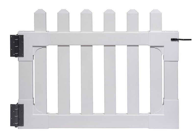 Wide Vinyl Picket Gate for Deck Stairs