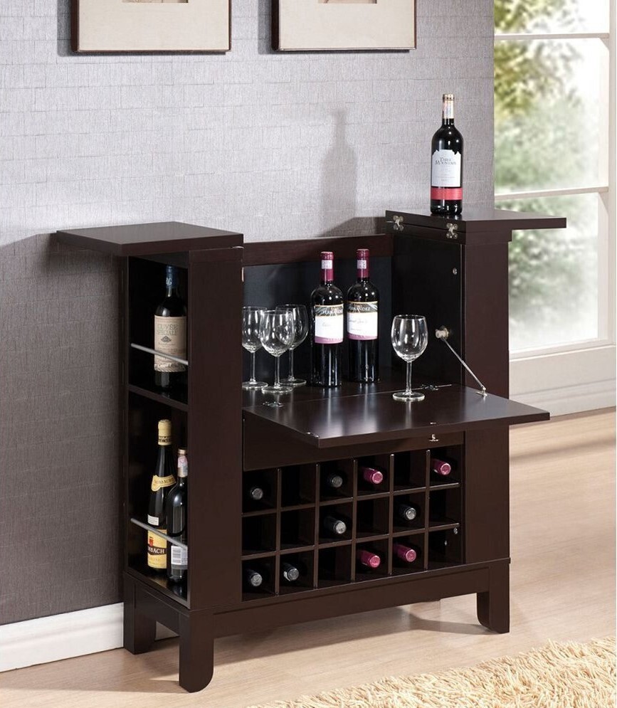 Wine storage & small corner bar for living rooms