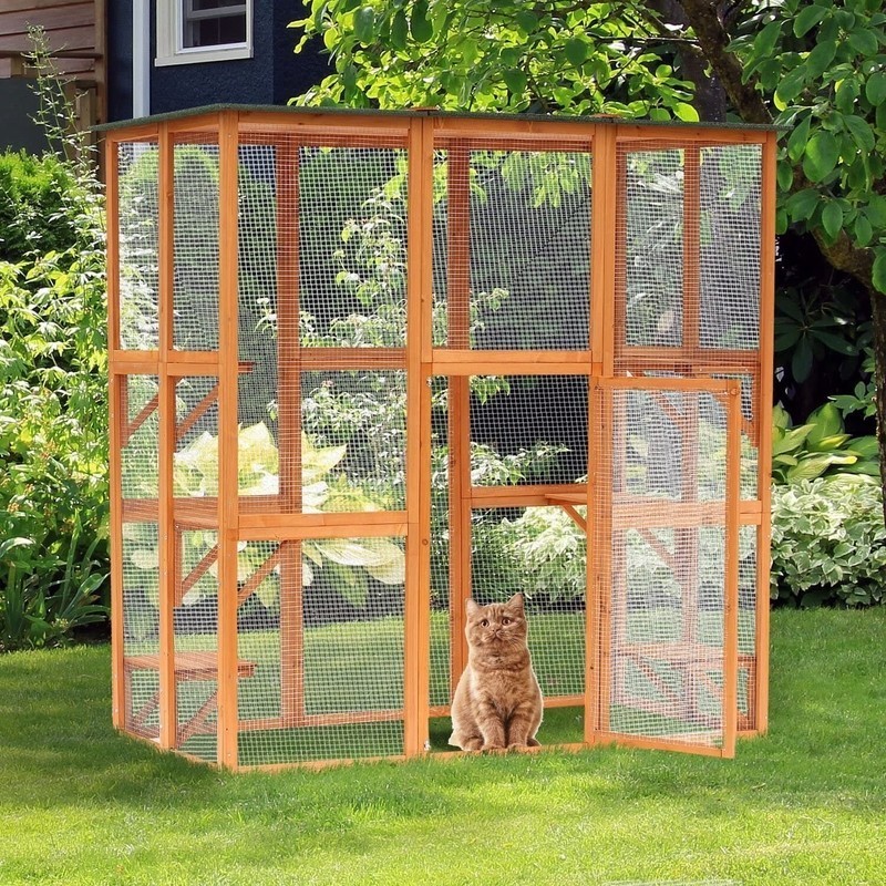 Wood Outdoor Cat Playpen