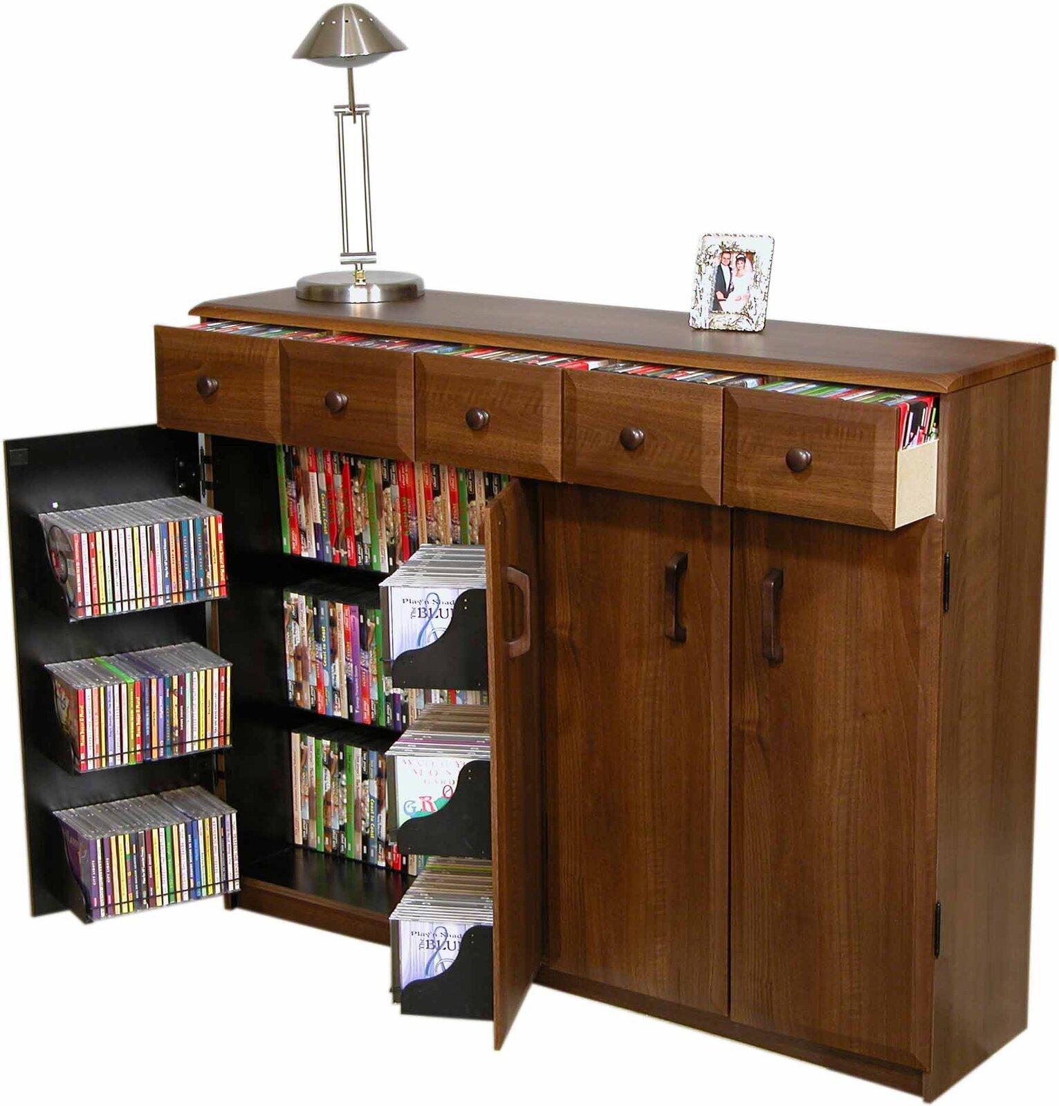 Wooden CD Storage Cabinet With Drawers