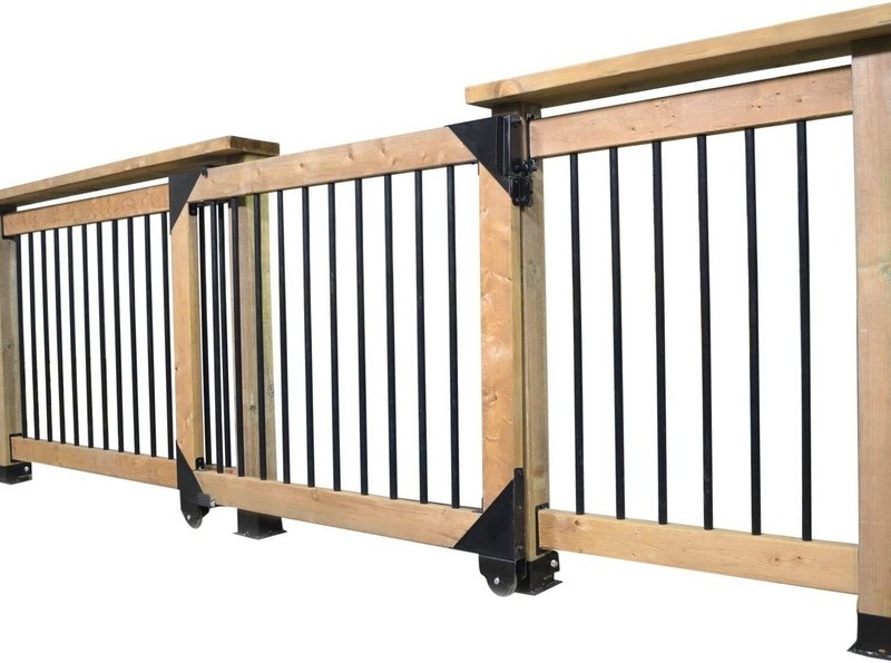 Wooden Sliding Front Porch Gate for Dogs