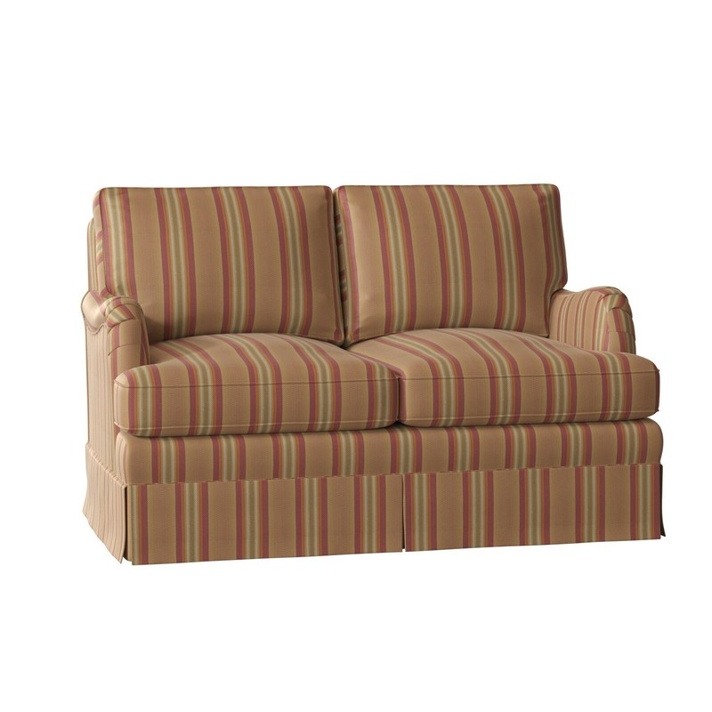 Worn Red and Yellow Striped English Country Sofa