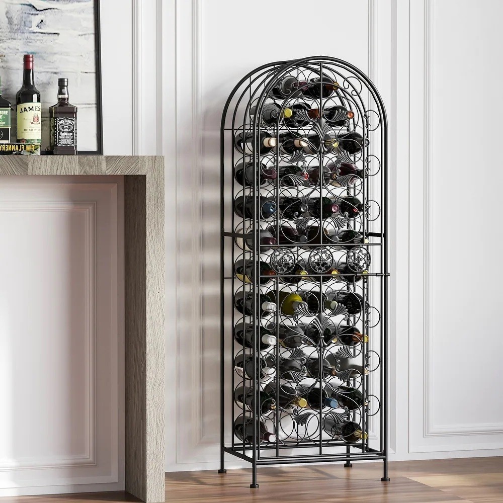 Wrought Iron Wine Rack Stand