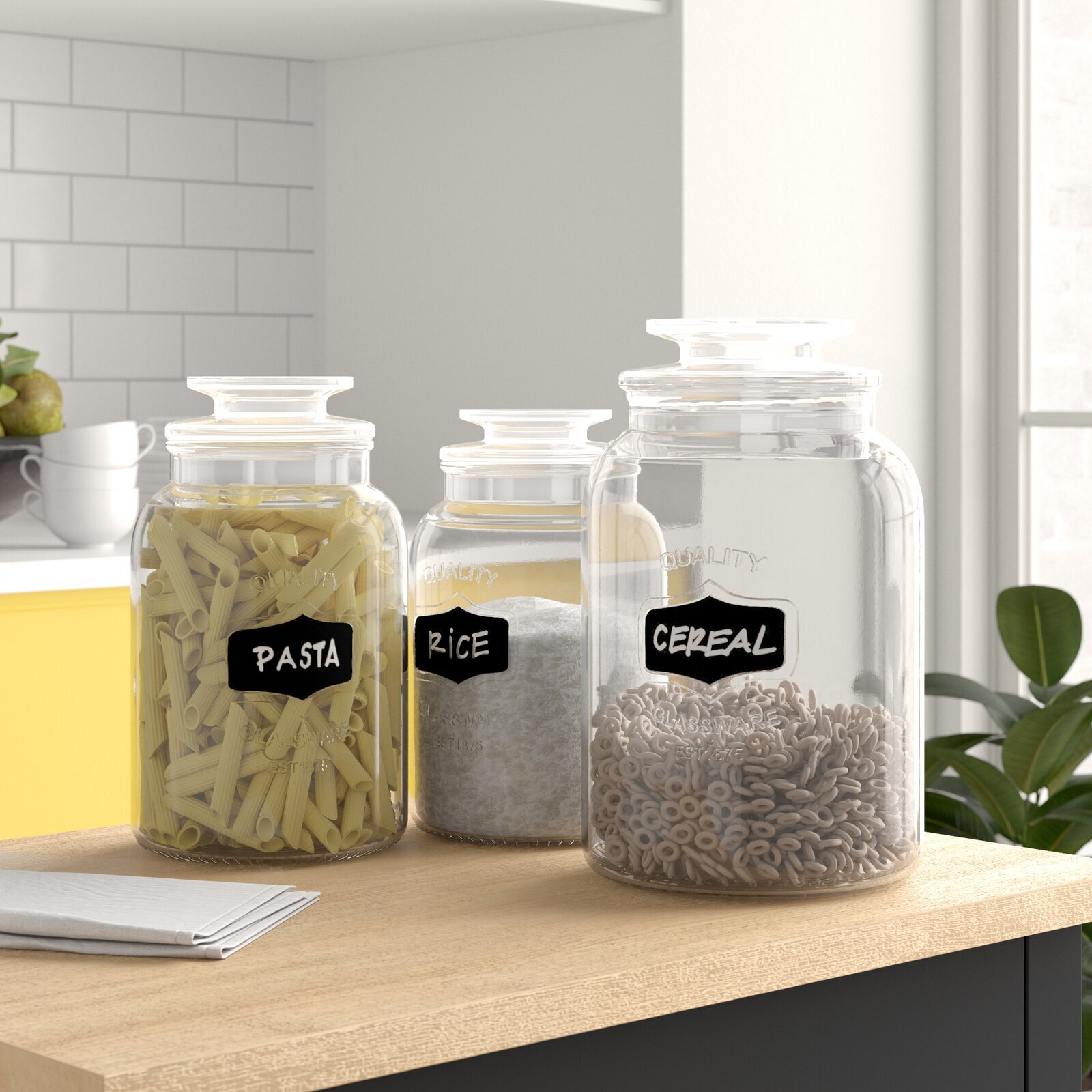 3 Piece Kitchen Canister Set with Chalkboard 