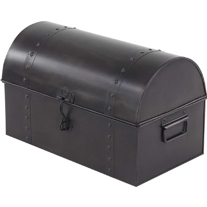 3 Piece Metal Storage Trunks With Dome Lid