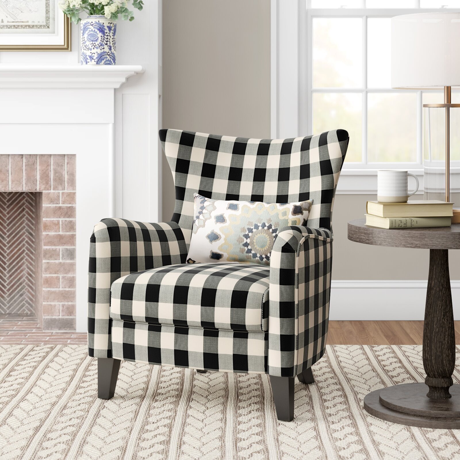 30 25” Wide Checkerboard Armchair
