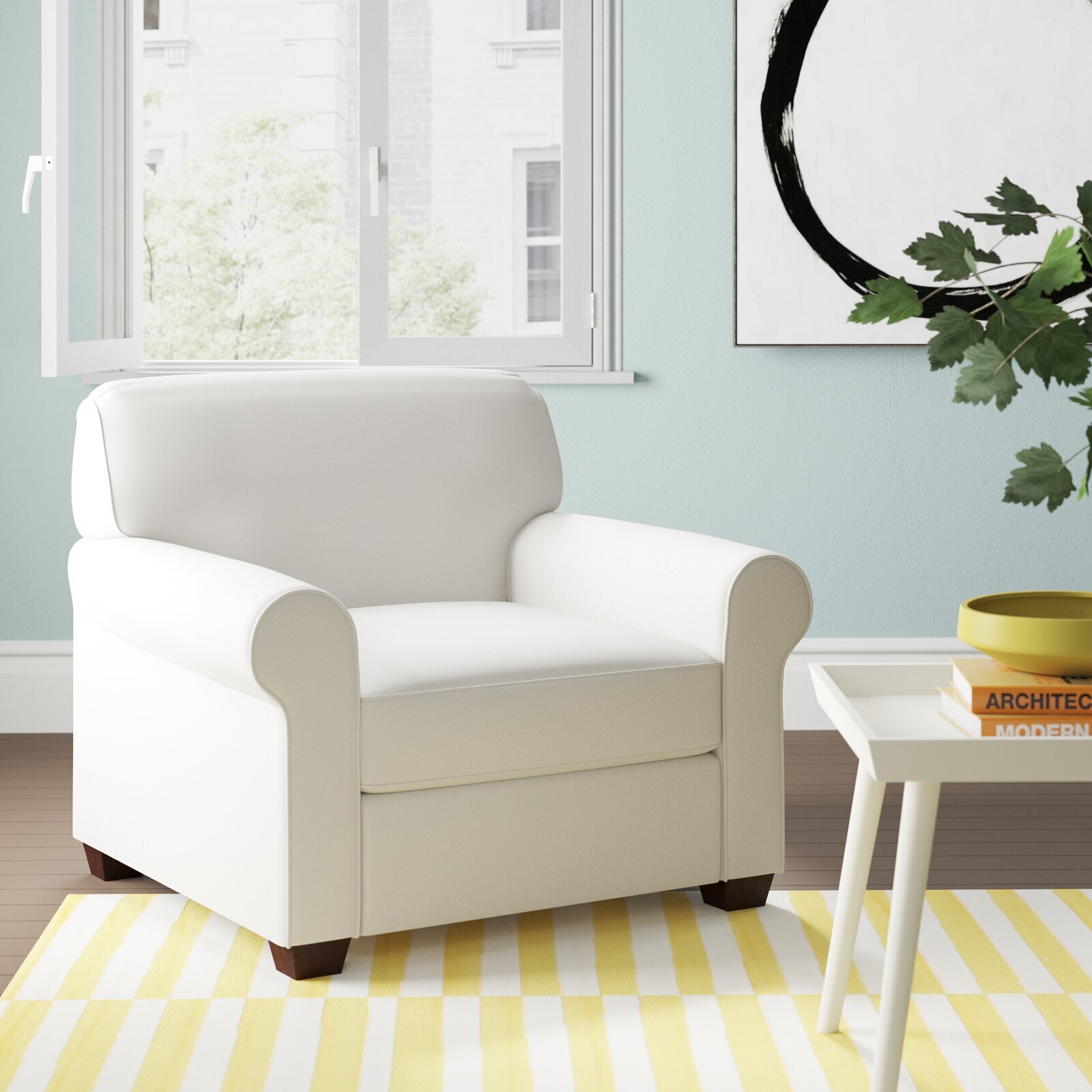 37” Wide Armchair with Rolled Arms