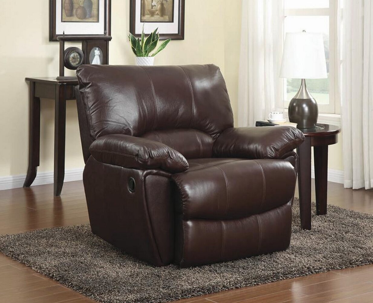 44” Wide PVC Match Leather Rocker Recliner
