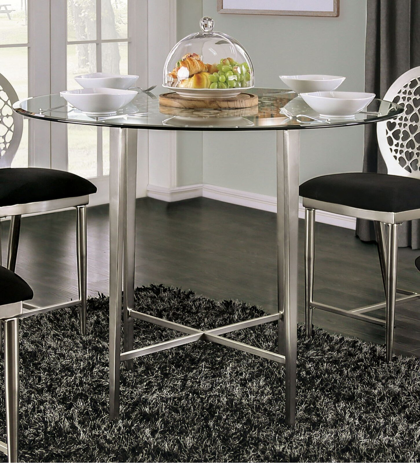 48 inch Glass Counter Height Table