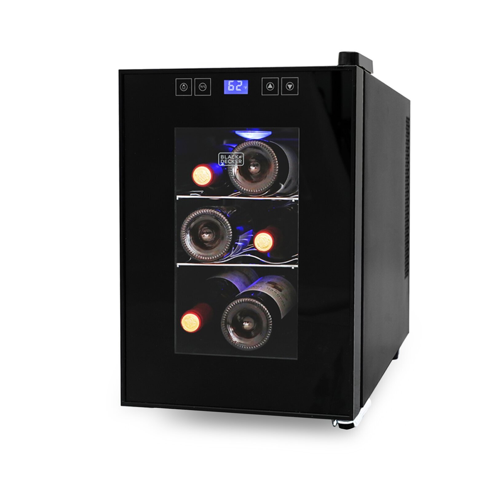 6 Bottle LED Display Single Zone Freestanding Wine Refrigerator