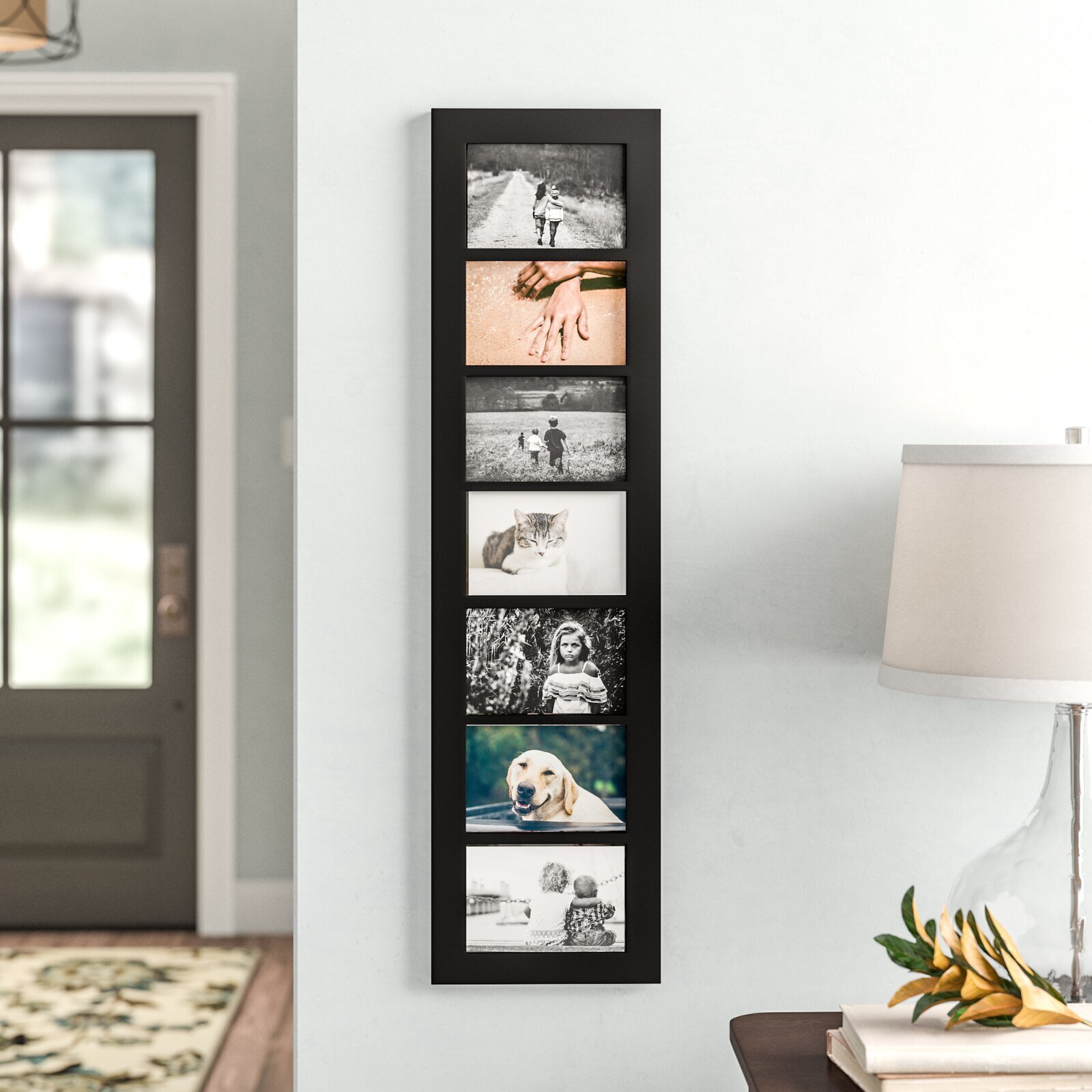 7 Opening Wood Photo Collage Wall Hanging Picture Frame